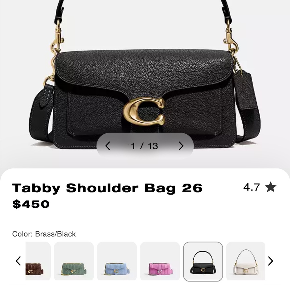 *Brand New* Coach Tabby 26 Black Leather Crossbody Bag - Picture 12 of 13